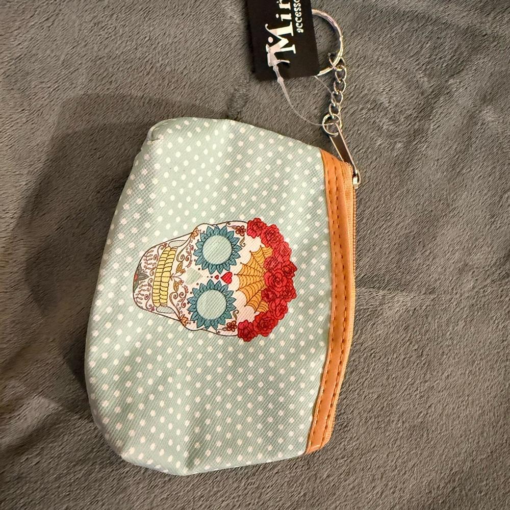 Miracle Mint and Orange Skull Pouch